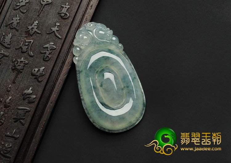 冰种飘花缅甸翡翠A货福在眼前挂件
