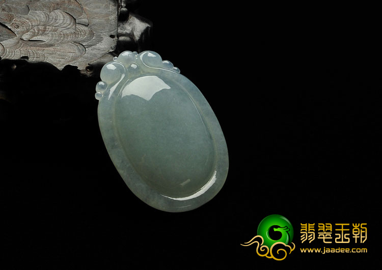 糯冰种缅甸翡翠A货双龙如意挂件