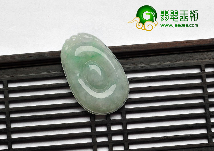 糯冰种飘花缅甸翡翠A货福在眼前挂件