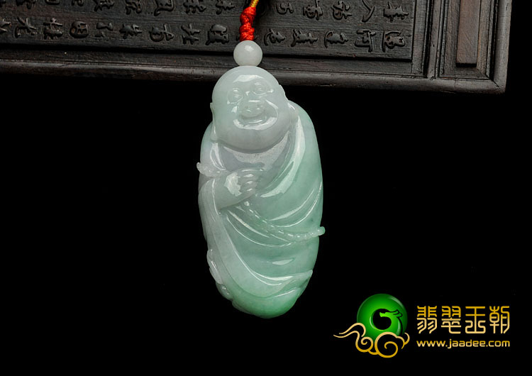 糯冰种豆色缅甸翡翠A货童子挂件