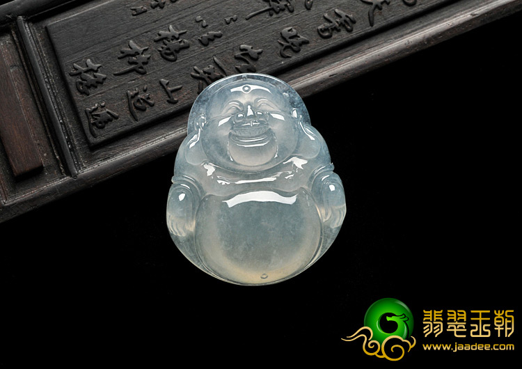 冰种淡晴水缅甸翡翠A货玉佛挂件