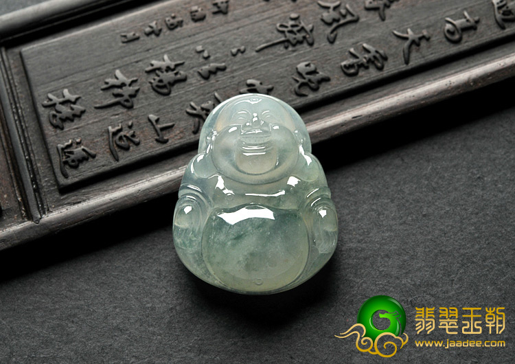 (超值推荐)冰种飘花缅甸翡翠A货玉佛挂件