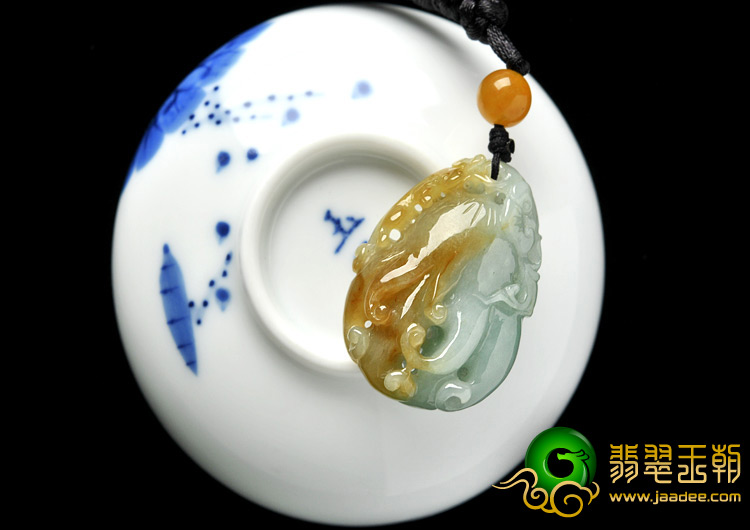 糯冰种晴水黄翡缅甸翡翠A货佛手挂件