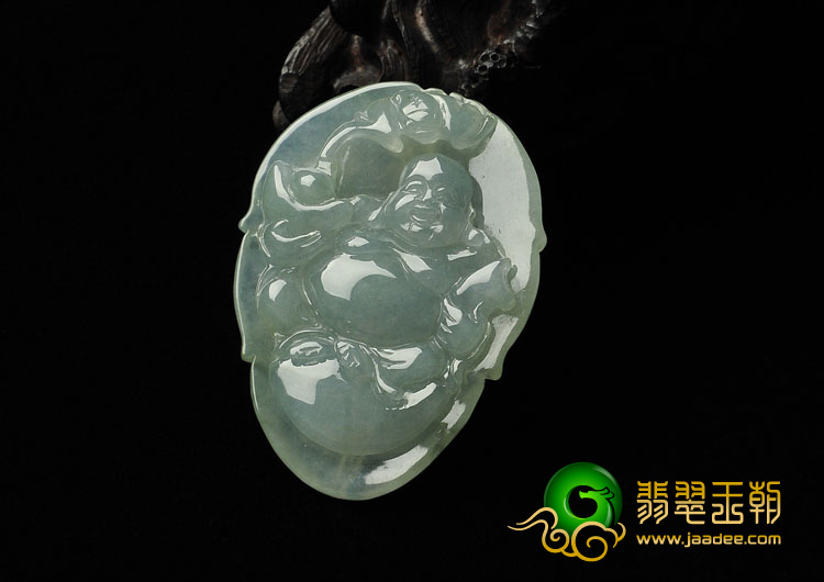 冰种晴水缅甸翡翠A货一夜成佛挂件