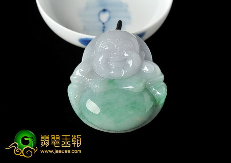 糯冰种春带彩缅甸翡翠A货玉佛挂件