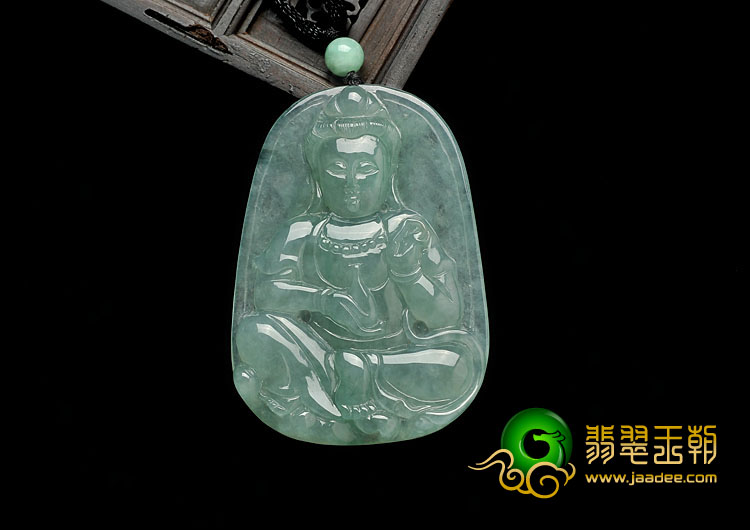 冰种晴水缅甸翡翠A货观音挂件