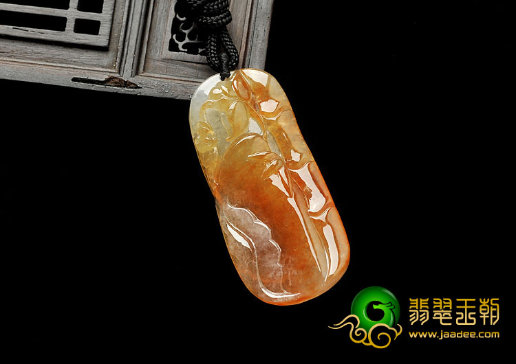 冰种红黄翡缅甸翡翠A货节节高升挂件