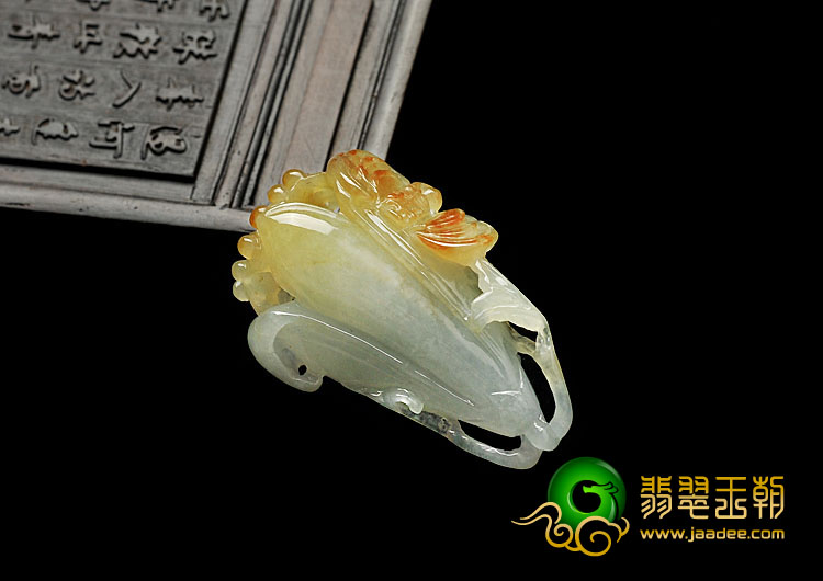 糯冰种黄翡缅甸翡翠A货玉兰花挂件