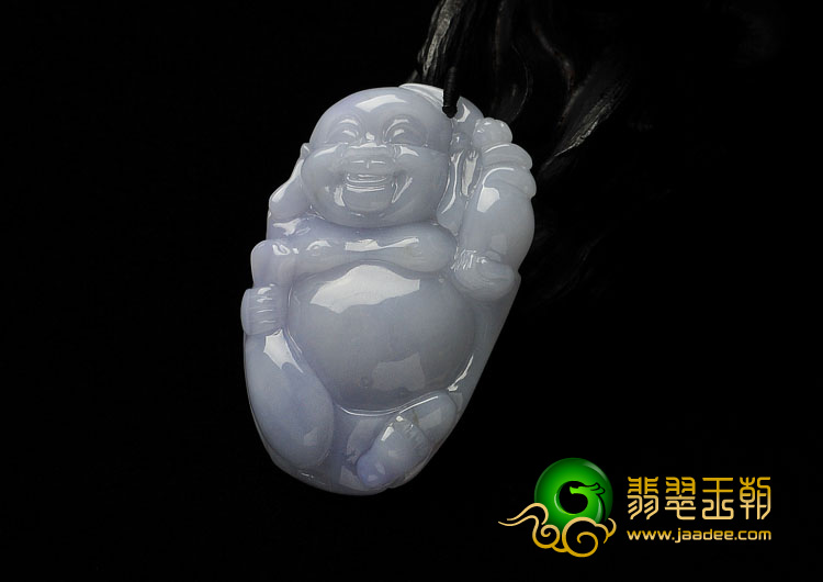 feicui糯冰种紫罗兰缅甸翡翠A货布袋佛挂件