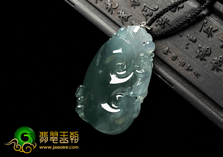 冰种晴水缅甸翡翠A货如意寿挂件