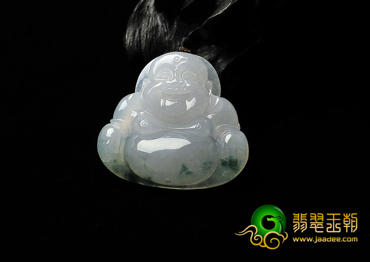糯冰种飘花缅甸翡翠A货玉佛挂件