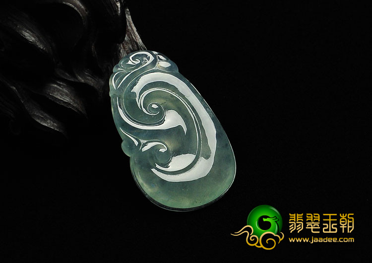 冰种晴水缅甸翡翠A货如意挂件