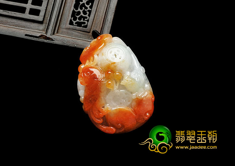 糯冰种红翡缅甸翡翠A货英明神武挂件
