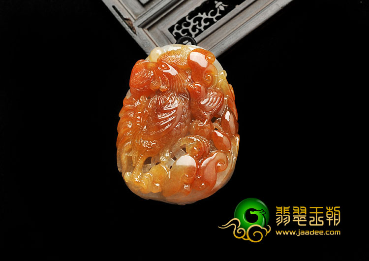 糯冰种红黄翡紫罗兰缅甸翡翠A货其乐融融挂件