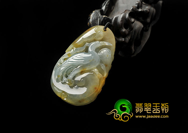 冰种黄翡缅甸翡翠A货一路连科挂件