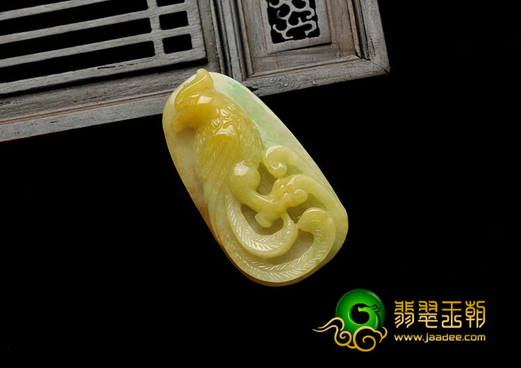 糯冰种黄加绿缅甸翡翠A货英明神武挂件