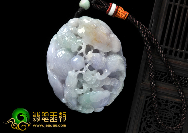 糯冰种三彩缅甸翡翠A货财源滚滚手玩件
