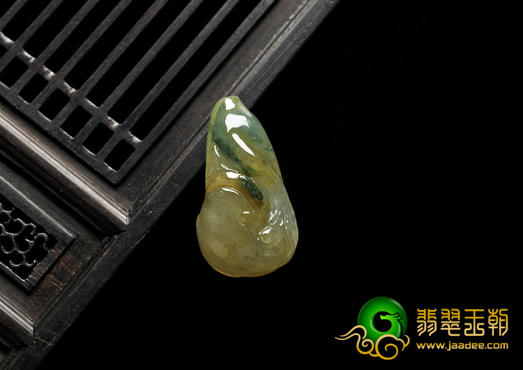冰种黄翡飘花缅甸翡翠A货人生如意挂件