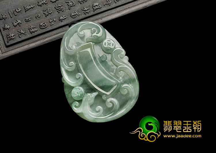 冰种飘花缅甸翡翠A货凤来仪挂件
