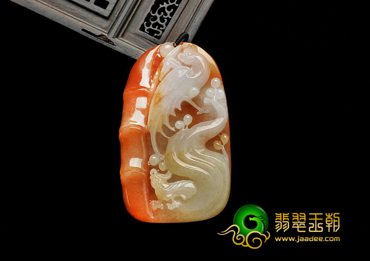 糯冰种红黄翡缅甸翡翠A货节节高升高挂件