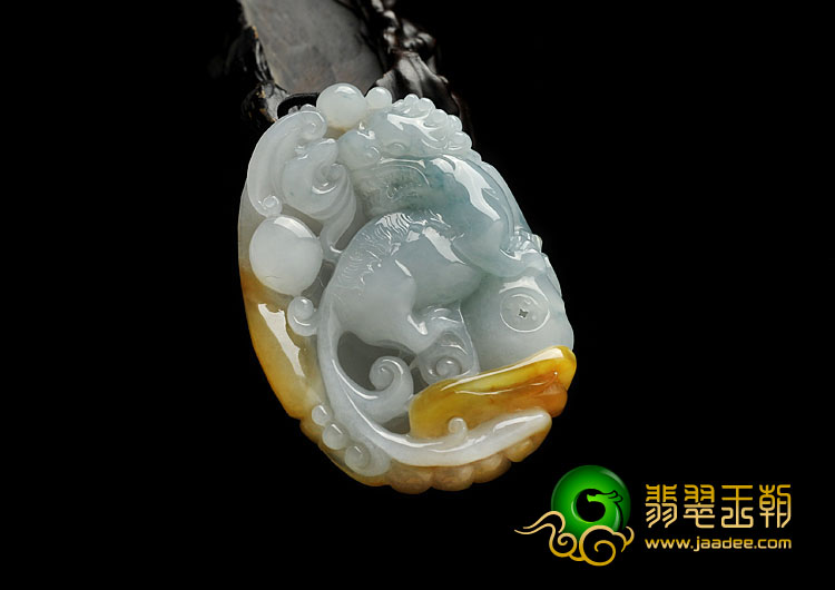 糯冰种黄翡飘花缅甸翡翠A货事事如意挂件