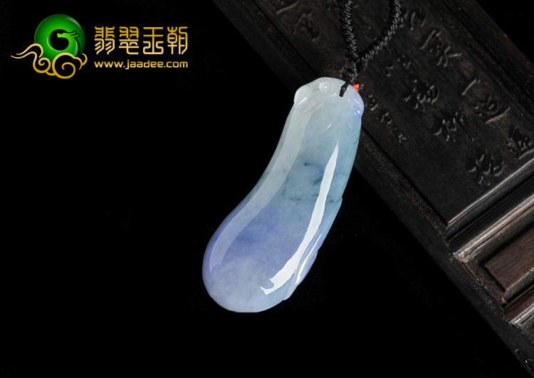 糯冰种紫罗兰飘花缅甸翡翠A货福瓜挂件