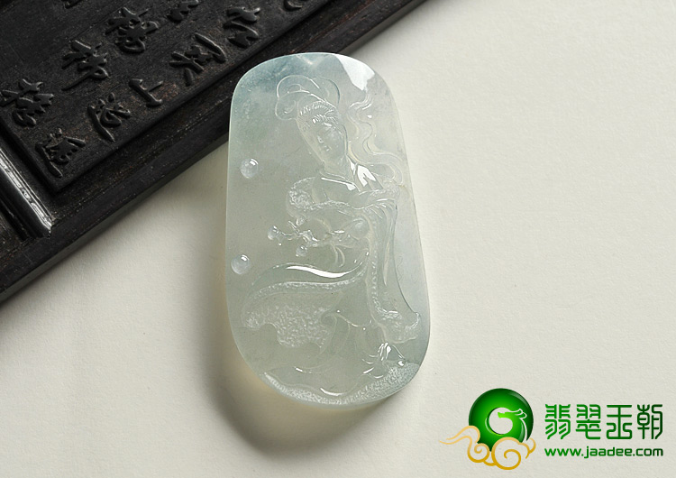 冰种晴水缅甸翡翠A货踏雪寻梅挂件