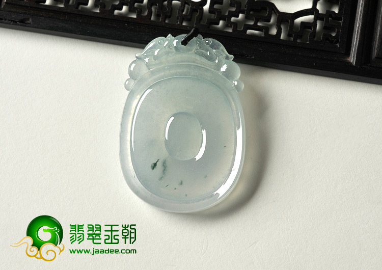 冰种飘花缅甸翡翠A货福在眼前挂件