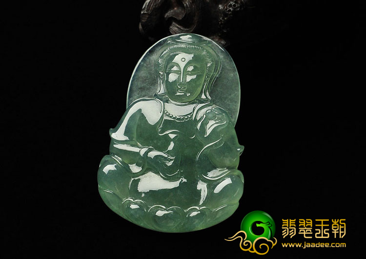 冰种晴水缅甸翡翠A货观音挂件