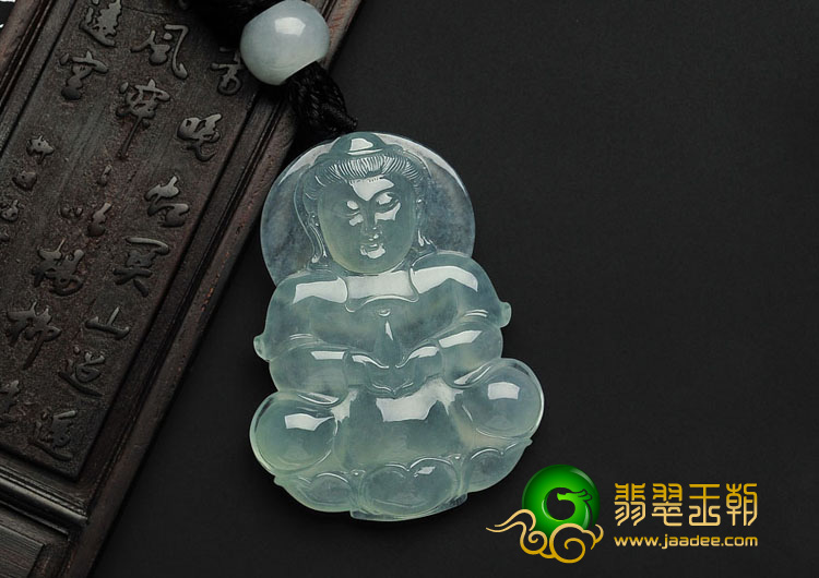 冰种晴水缅甸翡翠A货观音挂件