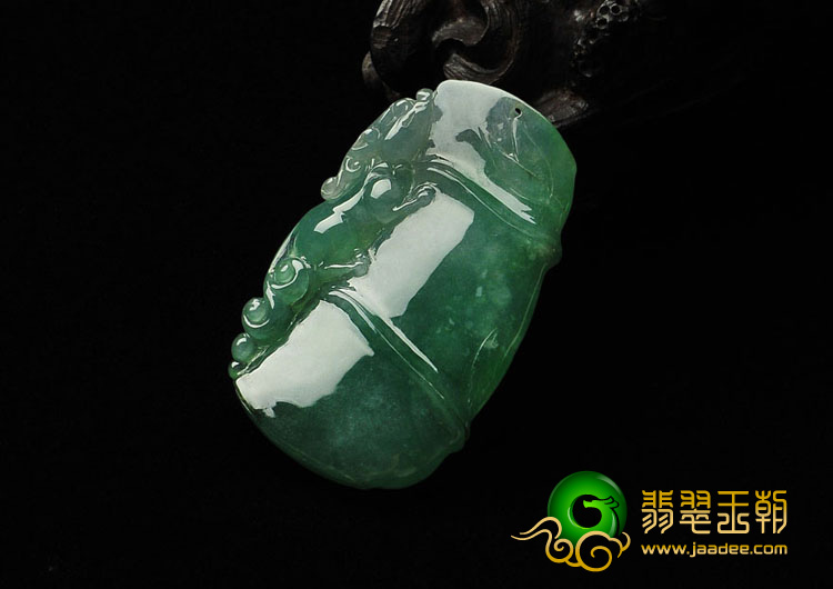 冰种绿晴水缅甸翡翠A货节节高升挂件