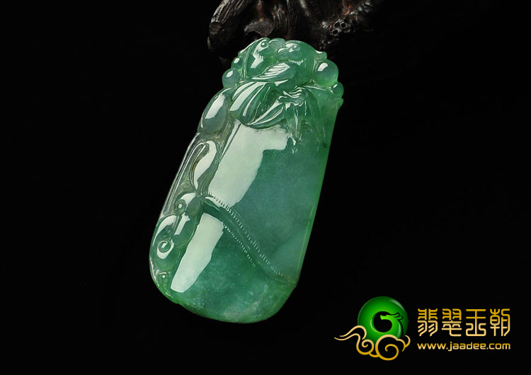 冰种绿晴水缅甸翡翠A货节节高升挂件