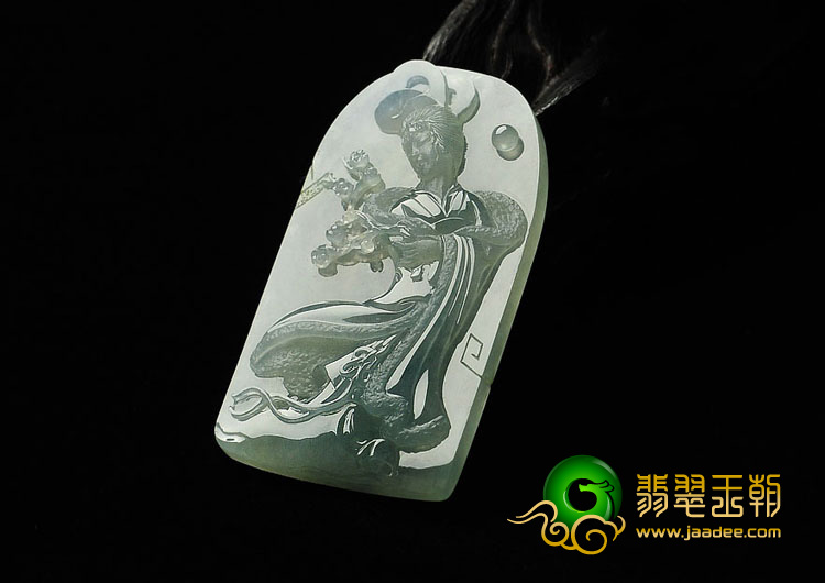 冰种晴水缅甸翡翠A货踏雪寻梅挂件