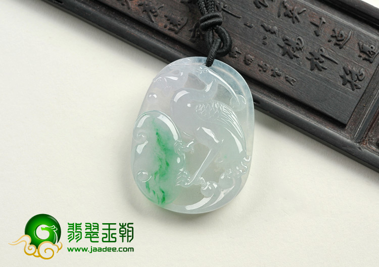 冰种飘翠缅甸翡翠A货一路连科挂件