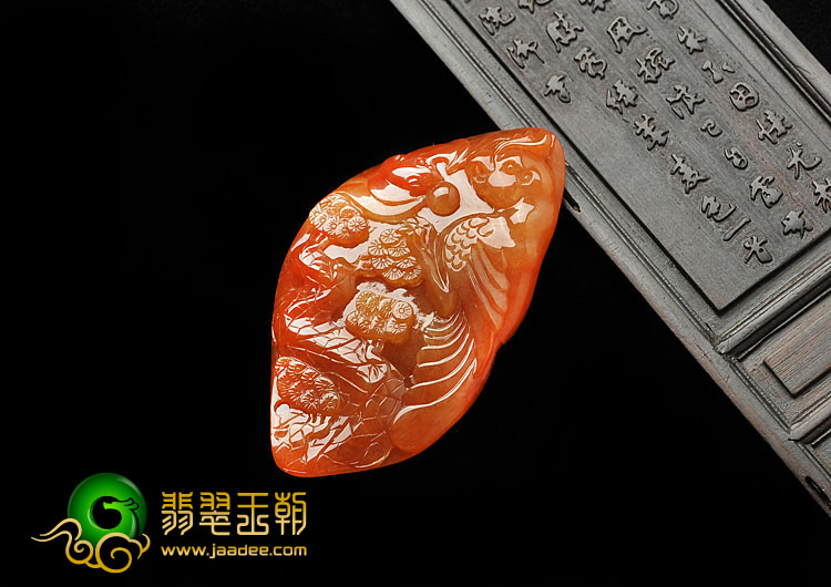 糯冰种红黄翡缅甸翡翠A货英明神武挂件