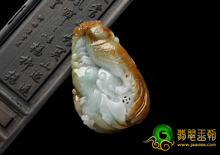 糯冰种褐黄翡缅甸翡翠A货英明神武挂件