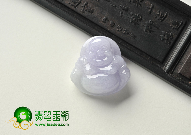 糯冰种紫罗兰缅甸翡翠A货玉佛挂件