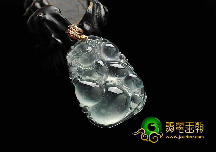 玻璃种晴水缅甸翡翠A货福禄寿挂件