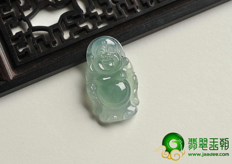 冰种晴水缅甸翡翠A货站佛挂件