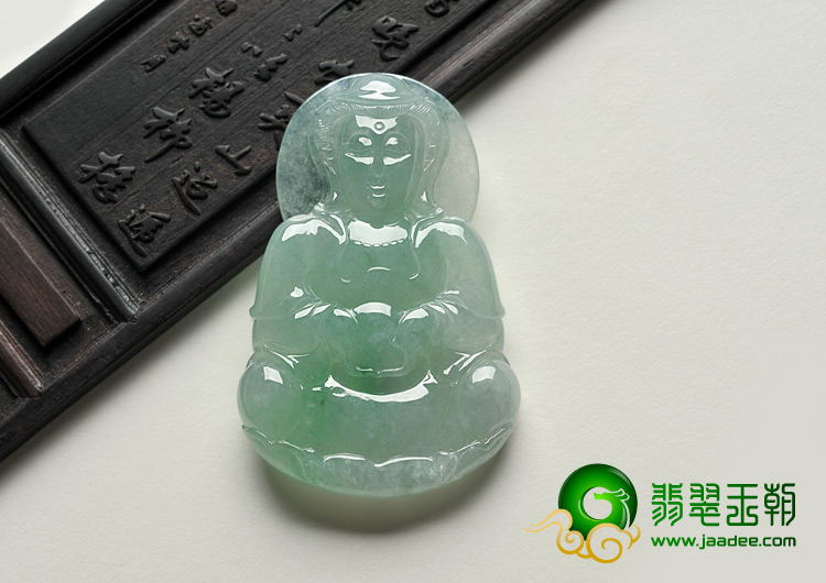 冰种晴水缅甸翡翠A货观音挂件