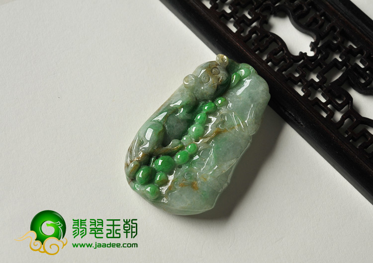 细糯种多彩缅甸翡翠A货欢喜节节高挂件