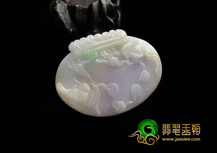 细糯种紫罗兰缅甸翡翠A货如意锁挂件