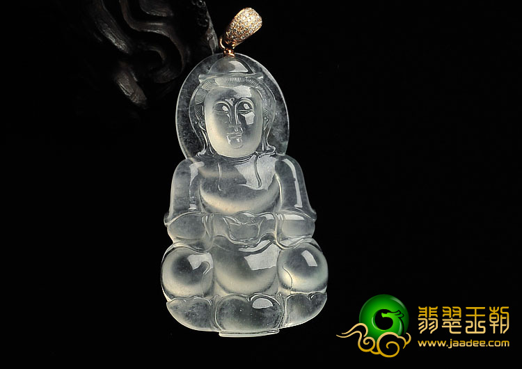 冰种缅甸翡翠A货观音挂件