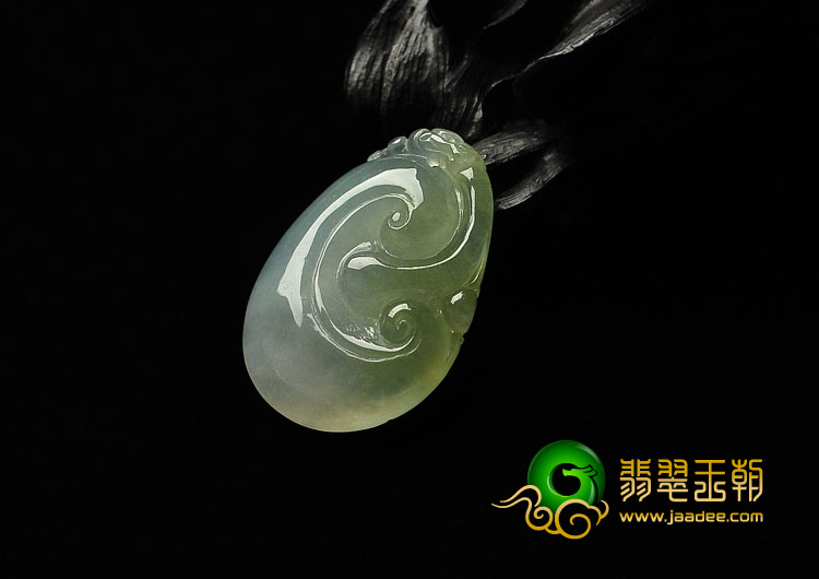 冰种淡黄翡缅甸翡翠A货如意挂件