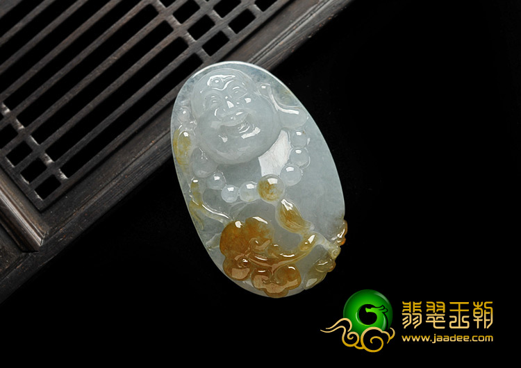 冰种黄翡缅甸翡翠A货玉佛挂件