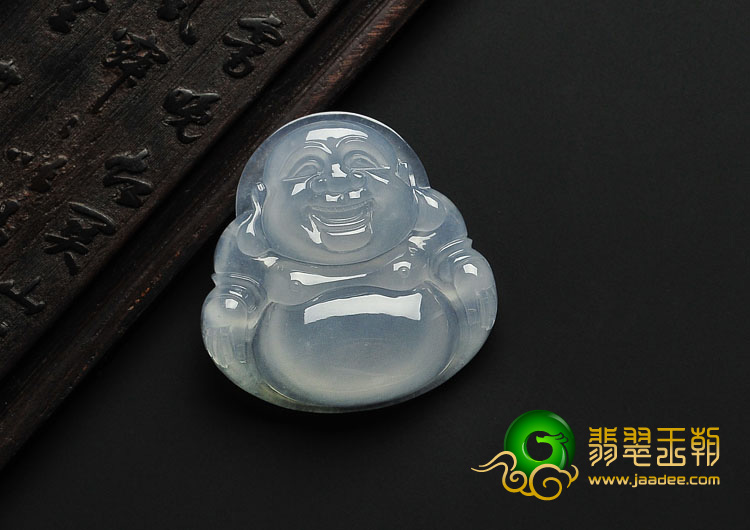 冰种淡晴水缅甸翡翠A货玉佛挂件