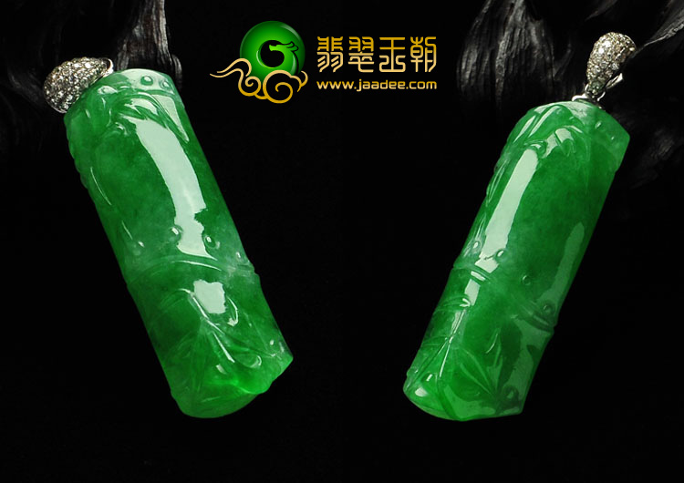冰种正阳绿缅甸翡翠A货节节高挂件