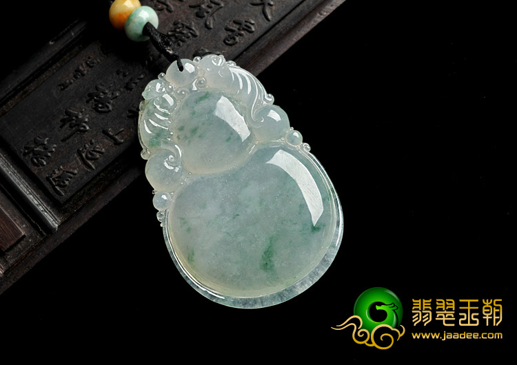 冰种飘花缅甸翡翠A货福禄寿挂件