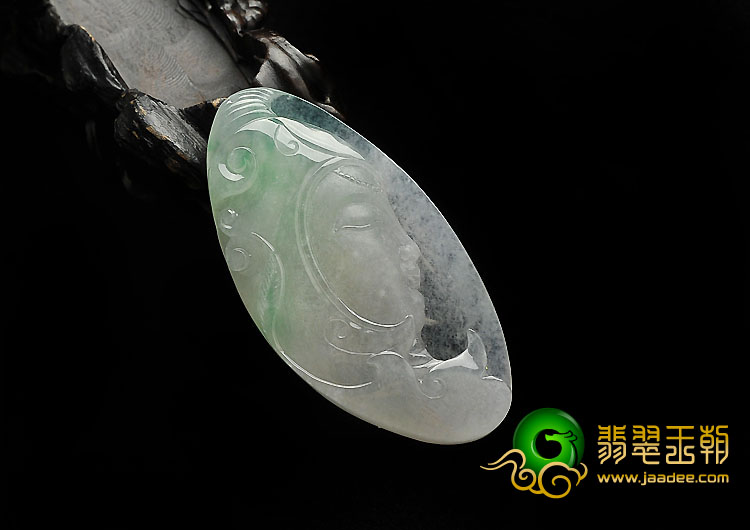 冰种晴水缅甸翡翠A货花木兰挂件