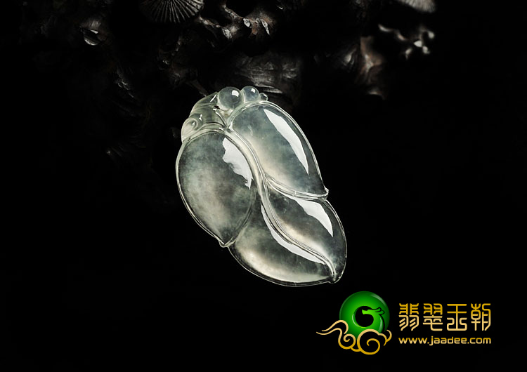 玻璃种缅甸翡翠A货叶子挂件